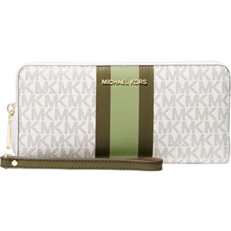 michael kors logo stripe continental wristlet